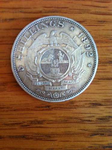 1892 SINGLE SHAFT ZAR 5 SHILLING ONLY 14000 EVER MINTED STUNNING!